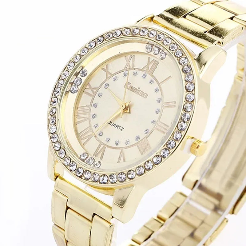 Luxury Brand Ladies Quartz Watches Women Full Diamond Rose Watch Gold Fashion Watch for Gift Clock Reloj Mujer Montre Femme