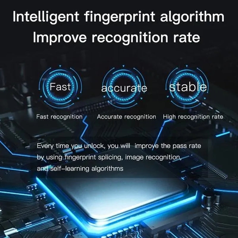 Fingerprint Padlock Smart Keyless USB Rechargeable Door Lock IP56 Waterproof USB Rechargeable-2/1PCS