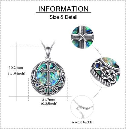 Cross Necklace Sterling Silver Cross Pendant Necklace Religious Gifts for Women Men