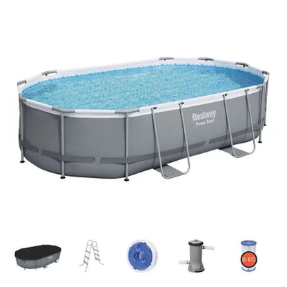 Bestway Power Steel above Ground Pool Set, L 16' X W 10' X H 42"