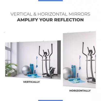Gym Mirror 48 In. W X 72 In. H 1/4 In. Tempered Glass, Safety-Backed, DYI Installation