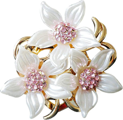 Brooch Pin for Women Stylish Flowers Brooch with Created Crystal 17.6G | Brooches and Pins for Women | Flower Brooch | Flower Pins | Brooch for Women | Brooch Pins | Elegant Pins