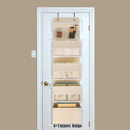 Non-woven Hanging Organizer Fabric Door Wall Hanging Storage Bag Folding Shelf Pocket Closet Hanger Dorm Bath Kitchen Storage 1/2/3/4/5 layers