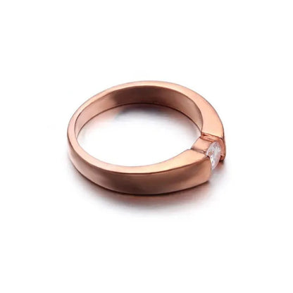 Mens Ring Classic Zircon Rings Bride Wedding Rings Rose Gold Colour Rings Silver Plated Rings Party Gift Rings for Men  Finger Jewelry