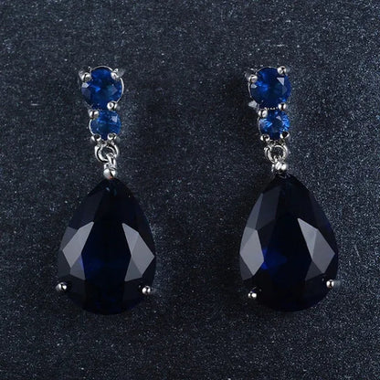 Women's Teardrop Clear CZ Drop/Dangle Natural Gemstone Morganite Stud Drop Dangle Earrings 925 Sterling Silver Wedding Jewelry/Aquamarine/Topaz/Amethyst/RubyEmerald/Sapphire/Black&White Pink Gemstone