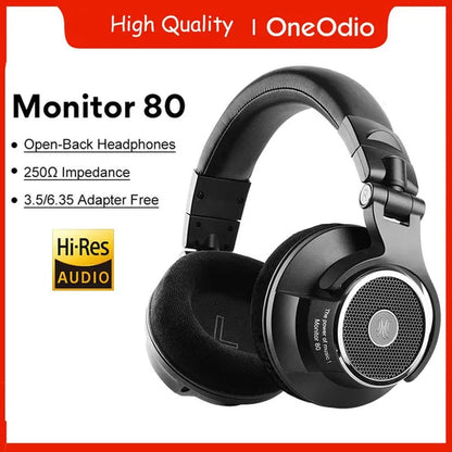 Oneodio Monitor 80 Open Back Headphones Wired Over Ear 250Ω Audiophile Headphones With Hi-Res Audio Professional Studio Headset