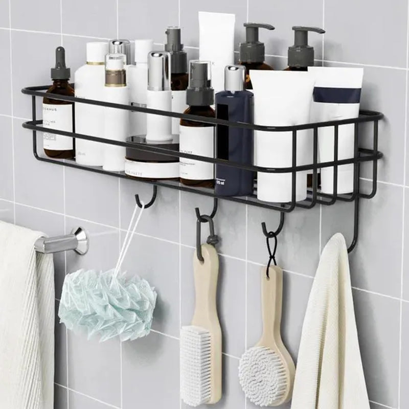 Wall Mounted Hanging Storage Shelf Kitchen Bathroom Shower Storage Rack Punch Free