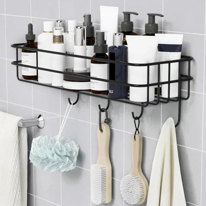 Wall Mounted Hanging Storage Shelf Kitchen Bathroom Shower Storage Rack Punch Free