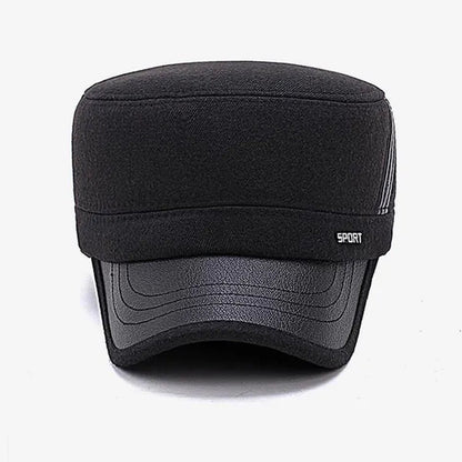 Warm Winter Cap Sport Golf Military Flat Hat For Men Snapback Casquette Bones Dad Cap Gorras Earflaps Thicken Male Baseball Father Gift