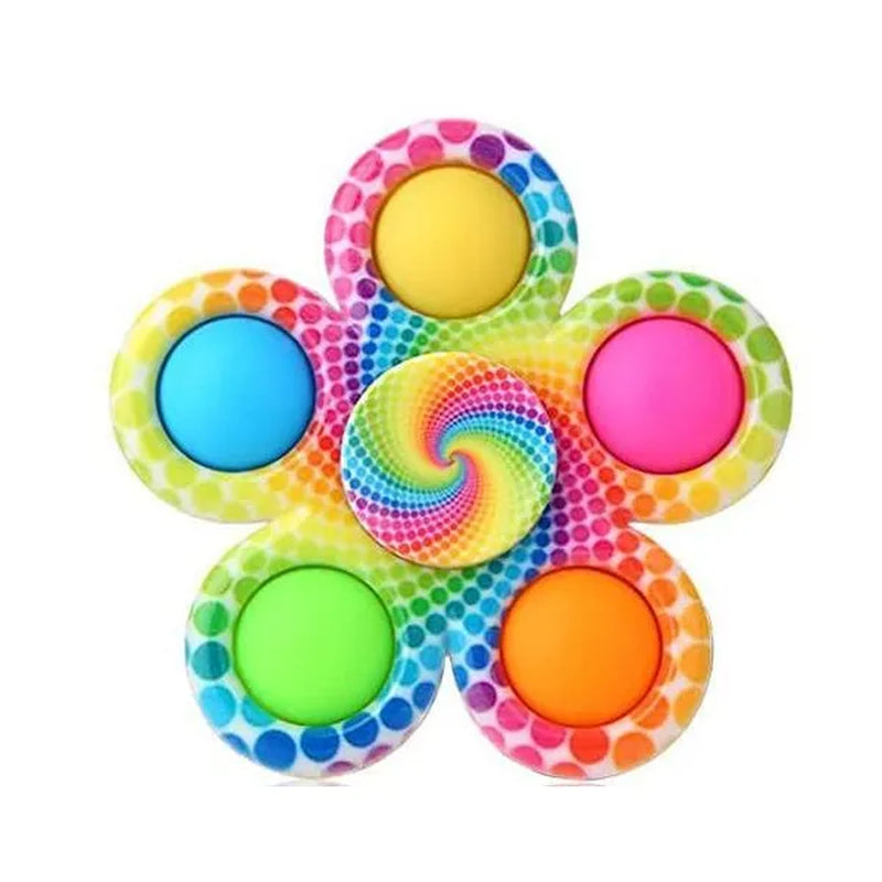 10Pcs / 5 / 2 / 1Pcs 2 In 1 Pop & Decompression Fidget Spinner , Gyro Spinner Spinning Top, Playability, Rotatable, Pressable, Decompress ADHD, Children's Toys, Decompression Toy,Fidget Toys Boutique Gifts