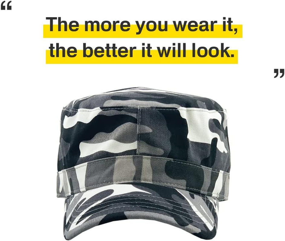 Cadet Army Cap Basic Everyday Military Style Hat (Now with STASH Pocket Version Available)