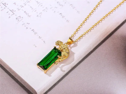 1 PCS European and American Fashion Gemstone Pendant Ladies Necklace Wedding Jewelry
