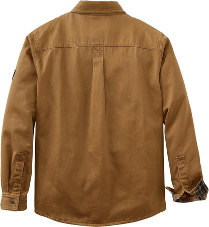 Journeyman Shirt Jacket Flannel Lined Shacket for Men Water-Resistant Coat Rugged Fall Clothing