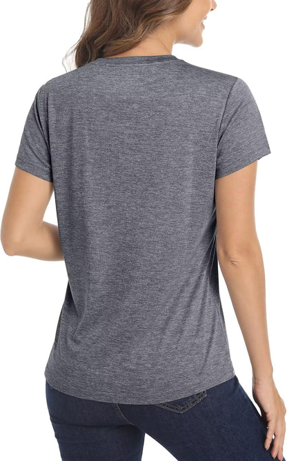 Women'S Short Sleeve Quick Dry T-Shirts Wicking Moisture Workout Athletic Running Shirts
