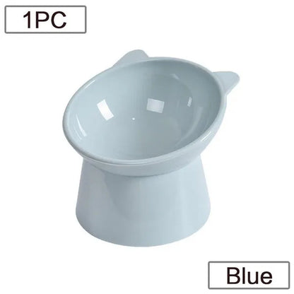 JJYY 1PC Pet Bowl High Base Feeding Cat Dog Bowl Protect Pet Spine Oblique Feeding Bowl Drinking Water Bowl Stonego Pet Supplies - Not include Food