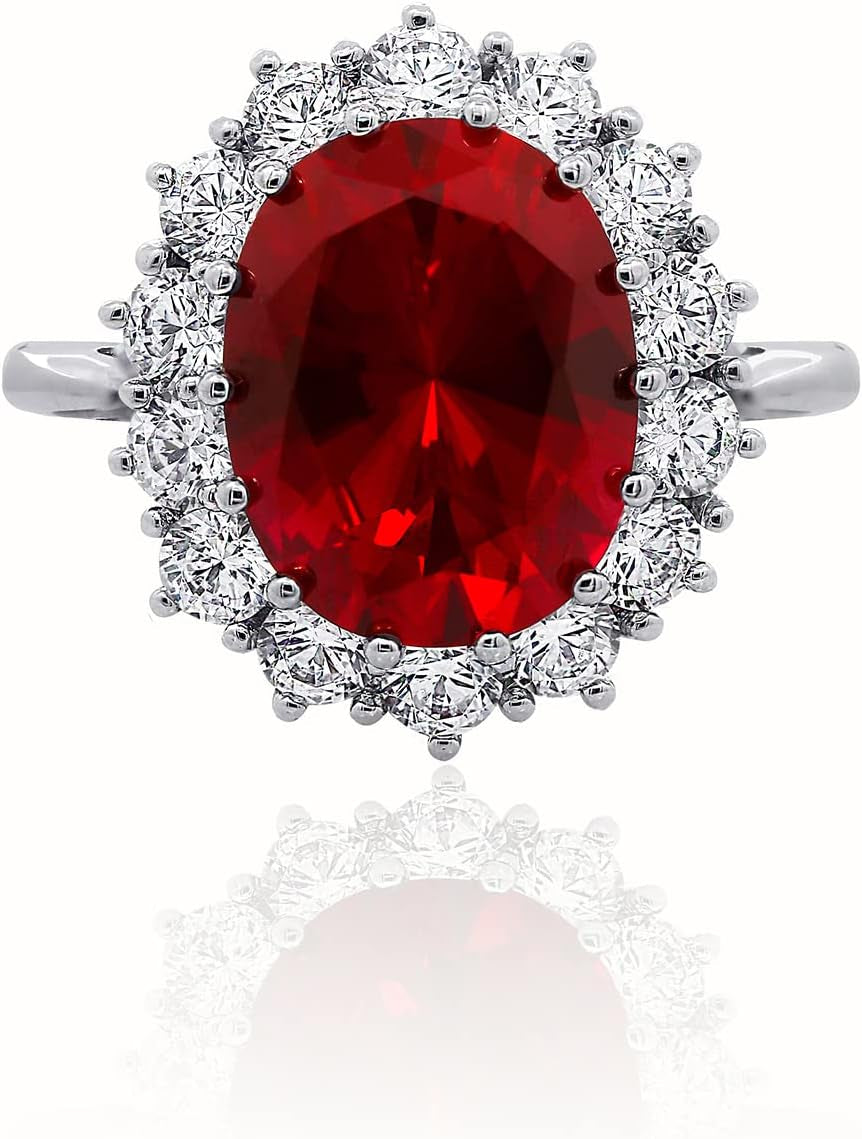 Platinum-Plated Sterling Silver Celebrity Kate Ring Made with Infinite Elements Zirconia Accents, (Previously Amazon Collection)