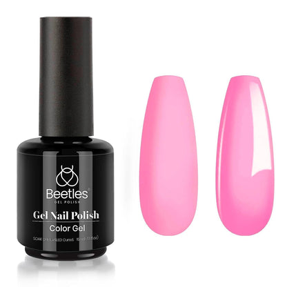 beetles Gel Nail Polish, 1Pcs 0.5Oz 15ml Sheer Pink Gel Polish,Light Nude Nail Gel Neutral Soak off Uv Led Lamp Needed Manicure for Home Salon Nail Art DIY, Spring Gel for Girls, 2024 New Trend