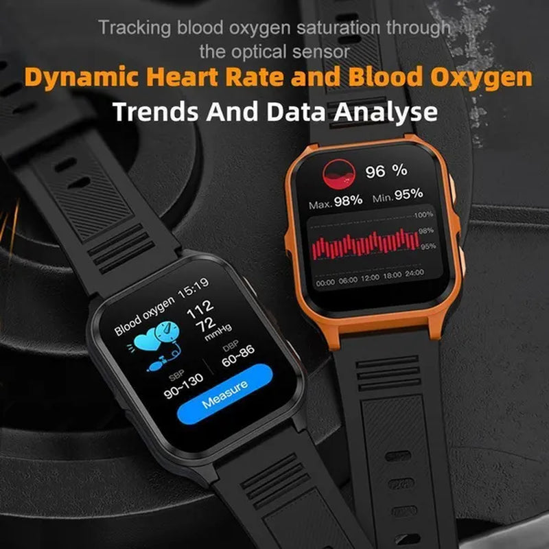 2024 NEW Military Smart Watch for Men Bluetooth Call, Rugged Tactical Smartwatch for Android Phones and iPhone, 3ATM Waterproof Outdoor Sports Fitness Tracker with Heart Rate, Voice Assistant.