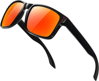 Polarized Sunglasses Men Womens - Retro Square Sun Glasses for Fishing Driving UV Protection