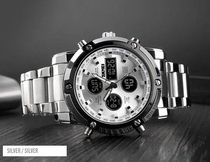Mens SKMEI Watches Top Luxury Brand Sport Countdown Stainless Steel Strap Wrist watch