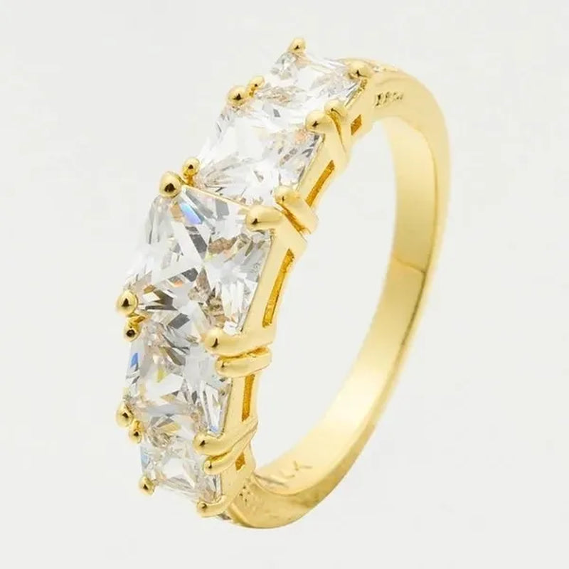 Natural 3.28CT White Diamond 14K Yellow Gold Wedding Ring Size 6-10
