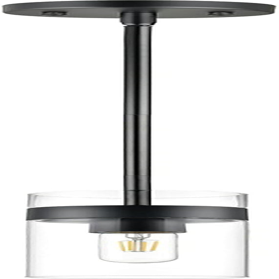 Burlington Modern Black Pendant Light Fixtures over Kitchen Island - Sink Lighting - Ceiling Hanging Metal Industrial Pendant Lighting with Clear Glass Shade