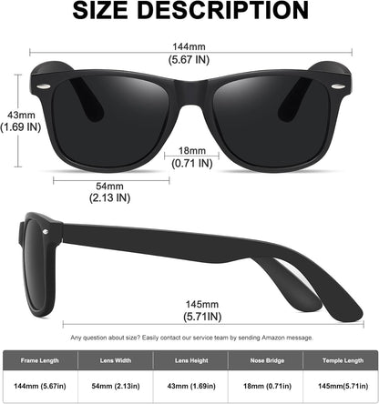 Polarized Sunglasses for Women Men Classic Retro Trendy Driving Sun Glasses UV400 Protection (3 Pack)