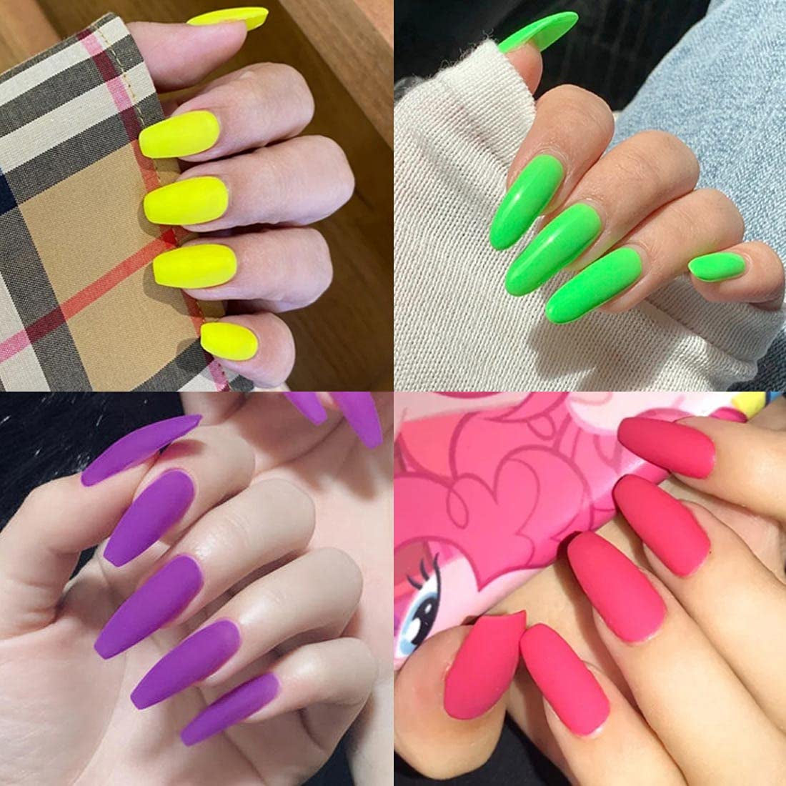 VENALISA Neon Gel Nail Polish Set- 6 Colors Gel Polish Hot Pink Bright Orange Neon Yellow Green Purple Red Gel Polish Kit, DIY Art Home Salon Gifts for Girls