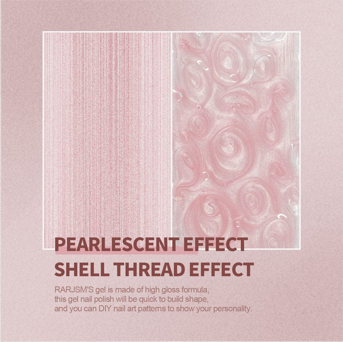Pearl Gel Nail Polish, Light Pink Glitter Drawing Gel Polish Soak off UV Shimmer Mermaid Nail Gel for Salon Home DIY Manicure Use