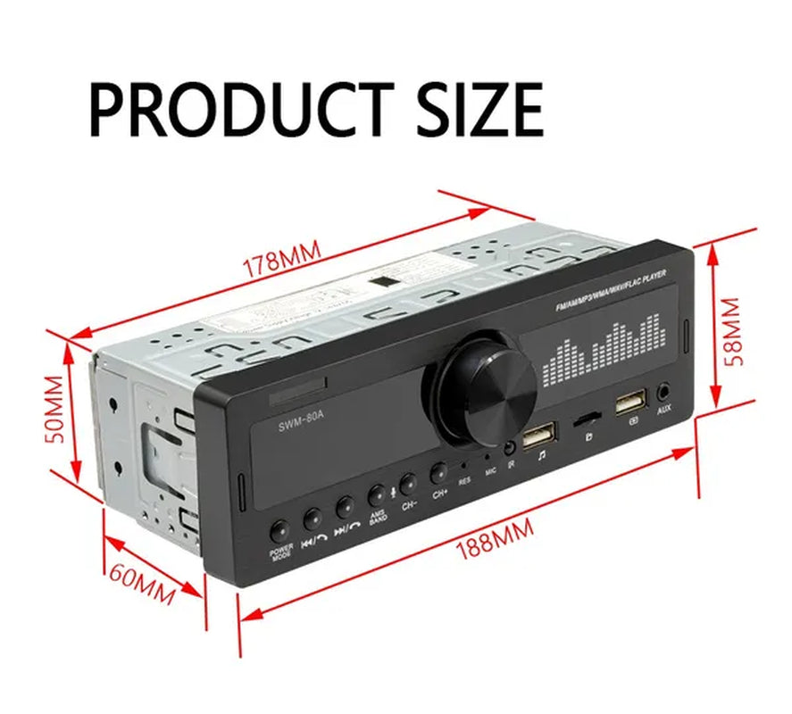 Hikity 1DIN In-Dash Car Radios Stereo Car MP3 Player Autoradio Bluetooth 12V Car Audio Music Support USB/SD/AUX-IN/AM/FM with Remote Control + Locate and Find the Car Function
