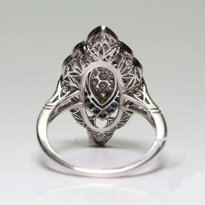 Antique Art Deco Big Ring Bridal Wedding Marriage Engagement Luxury Jewelry
