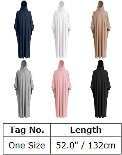 Women Abaya Dubai Prayer Full Cover Hijab Dress Dolman Sleeve Muslim One Piece Robe Clothes