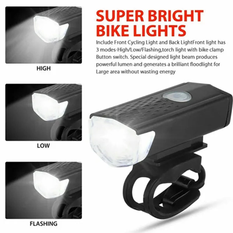 Newest Bike Light USB Rechargeable 300 Lumens Bicycle Lamp Front Headlight Flashlight Bicycle Light Bicycle Accessories