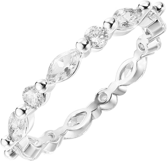 14K Gold Plated Rings Cubic Zirconia Love - 2.5Mm Stackable Rings for Women