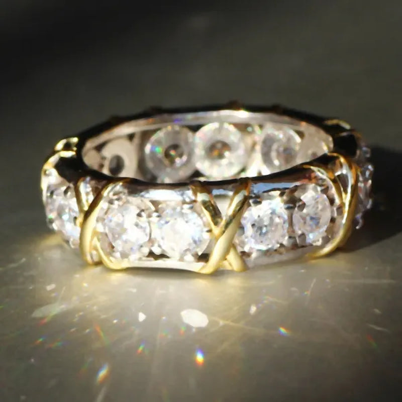 Luxurious Silver Glod Filled Natural Gemstones White Sapphire Wedding Birthstone Bride Flower Engagement Ellipse Ring Jewelry Size 6 7 8 9 10