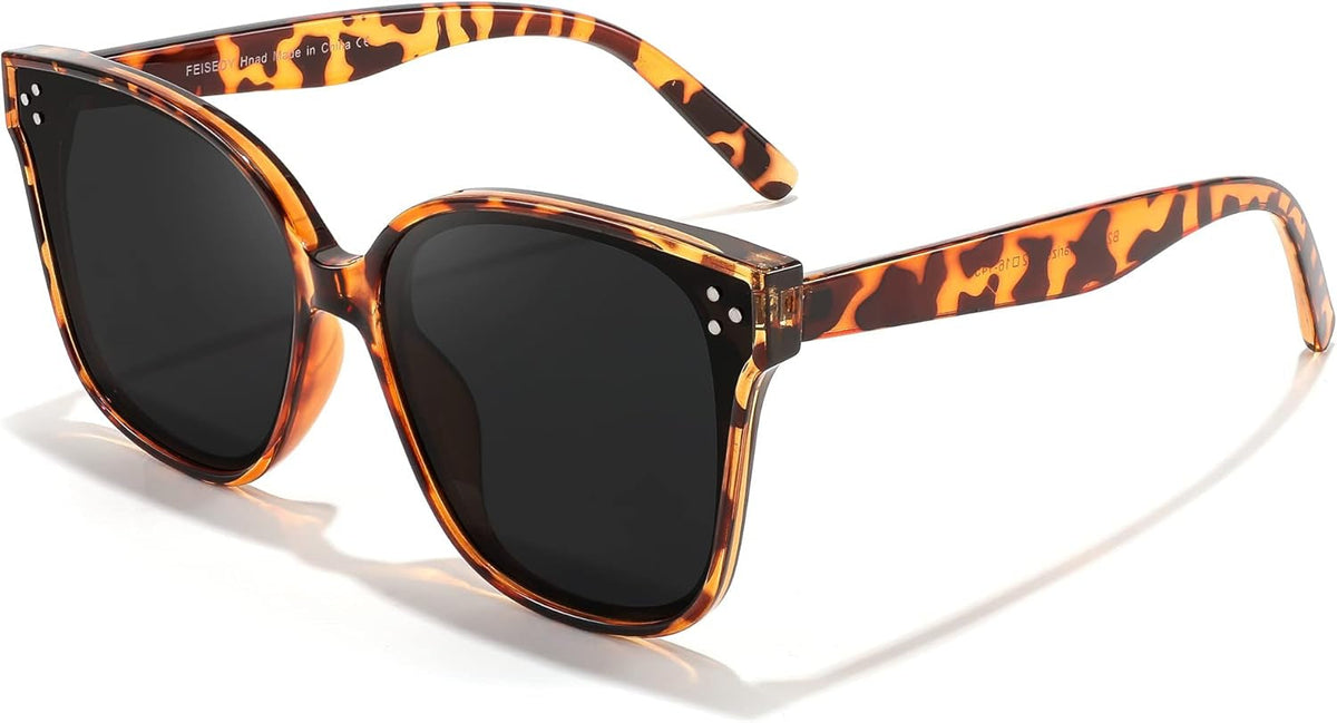 Retro Square Polarized Sunglasses Women Men Vintage Minimalist Shades B2600