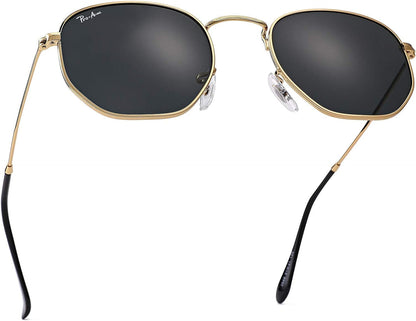 Small Square Sunglasses for Women Men 100% Real Glass Lens Hexagonal Frame