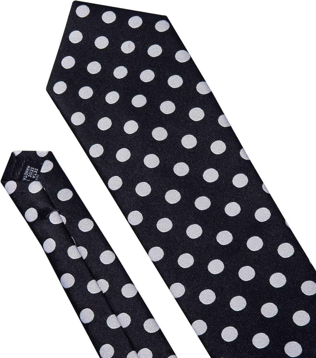 Men'S Tie Set Polka Dot Handkerchief Cufflinks Plaid Fashion Neckties Wedding Business