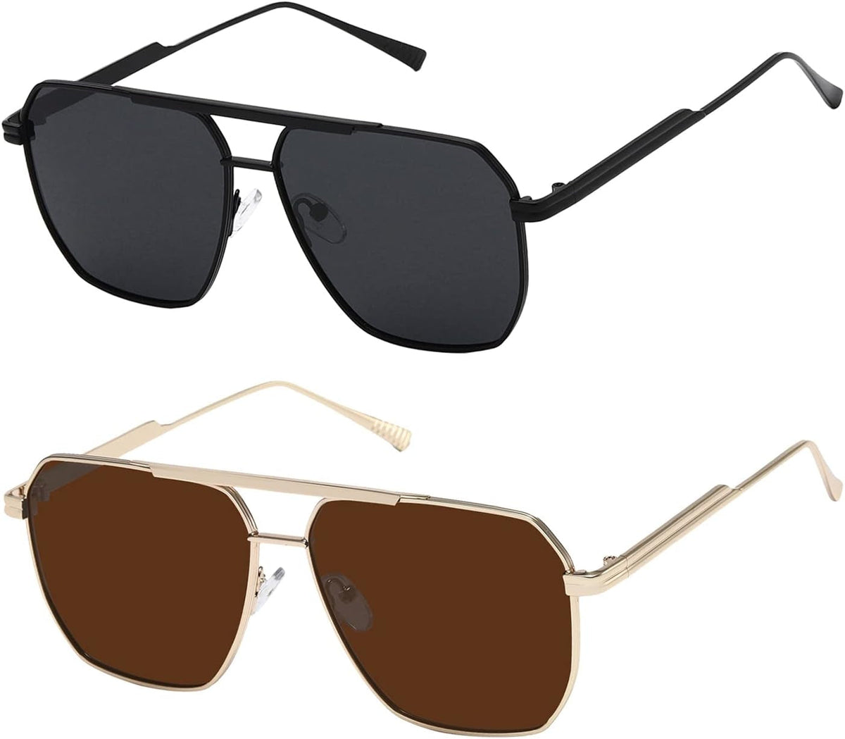 Polarized Sunglasses Womens Men Retro Oversized Square Vintage Shades Classic Large Metal Sun Glasses K1221