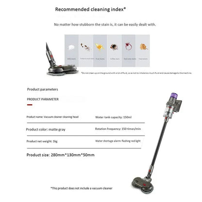 Electric Wet Dry Mopping Head for Dyson V7 V8 V10 V11 V15 Replaceable Parts with Water Tank Mop Head Mop Pads Water Cup