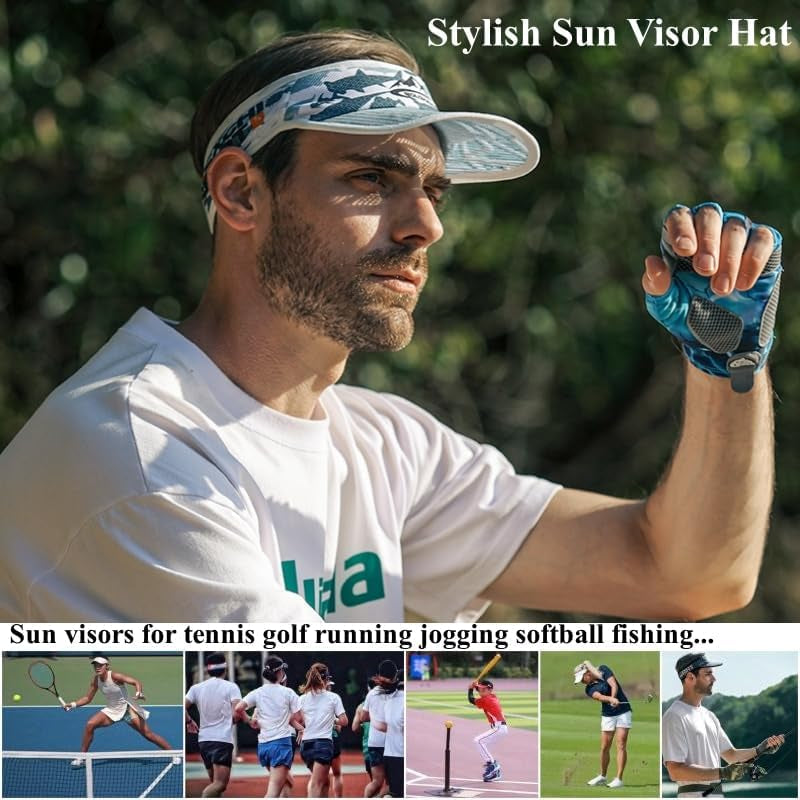Sport Sun Visor Hats for Men Women Headsweats Sunvisor Cap for Men Women Sun Visors for Running, Golf, Tennis, Softball