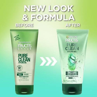 Fructis Style Pure Clean Styling Gel 6.8 Fl Oz, 1 Count, (Packaging May Vary)