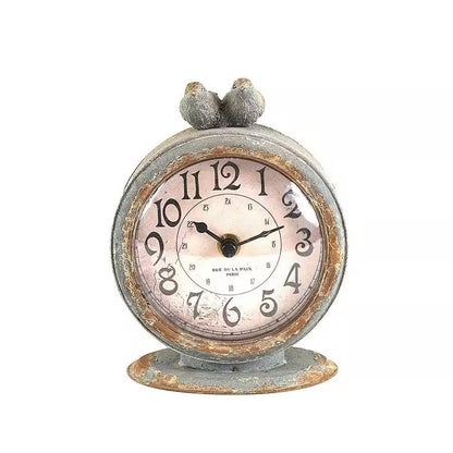 Two Birds round Table Clock