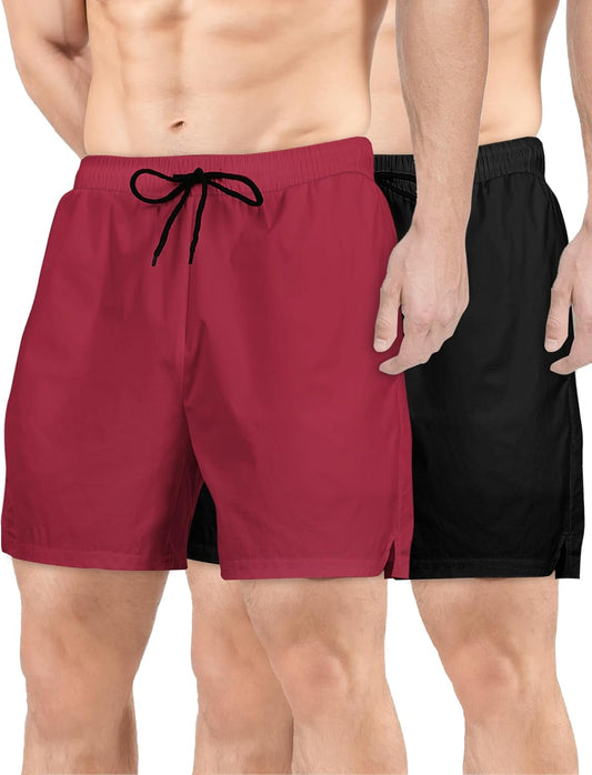 2 Pack Mens Athletic Shorts 5 Inch Inseam Workout Gym Running Shorts for Men Quick Dry Lightweight Summer Shorts