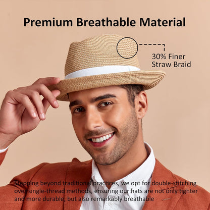 Men'S Straw Fedora Sun Hats
