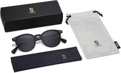 Small round Classic Polarized Sunglasses for Women Men Vintage Style UV400 Lens SJ2113
