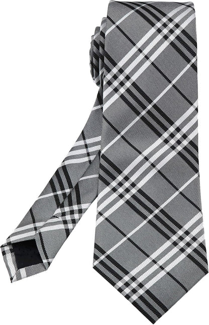 Men'S Gingham Check Stripe Ties Pattern Business Formal Designer Neckties 3.15"