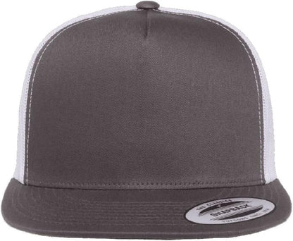 Yupoong 5-Panel YP Classic Trucker Cap | High Profile Flat Visor Snapback | OSFM | Bulk Packs Available