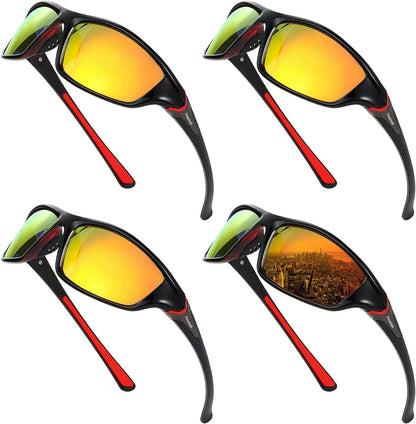 4 Pairs Men Polarized Sunglasses with UV Protection Driving Glasses Sports for Sport Outdoor Activities