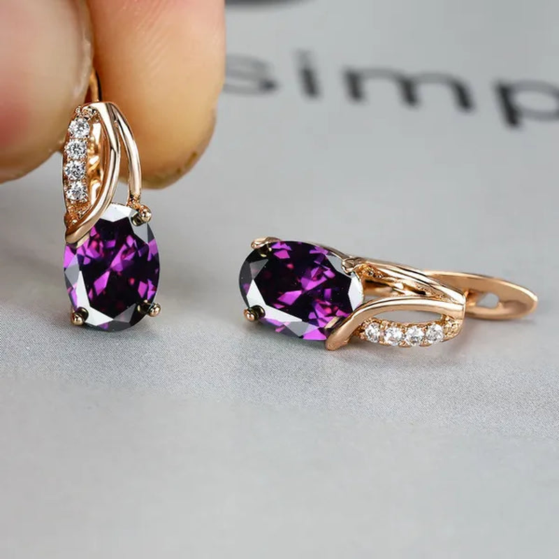 Stylish Oval Cut Aquamarine Emerald Sapphire Garnet Gemstone Hook Earrings 14K Gold Filled Multicolor Birthstone Diamond Bride Wedding Jewelry Gifts